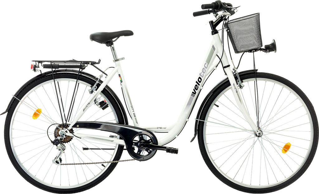 Městská kola, VELOTEC, CITY 28 palců, 7sp, bílá/šedá Obrázek produktu 