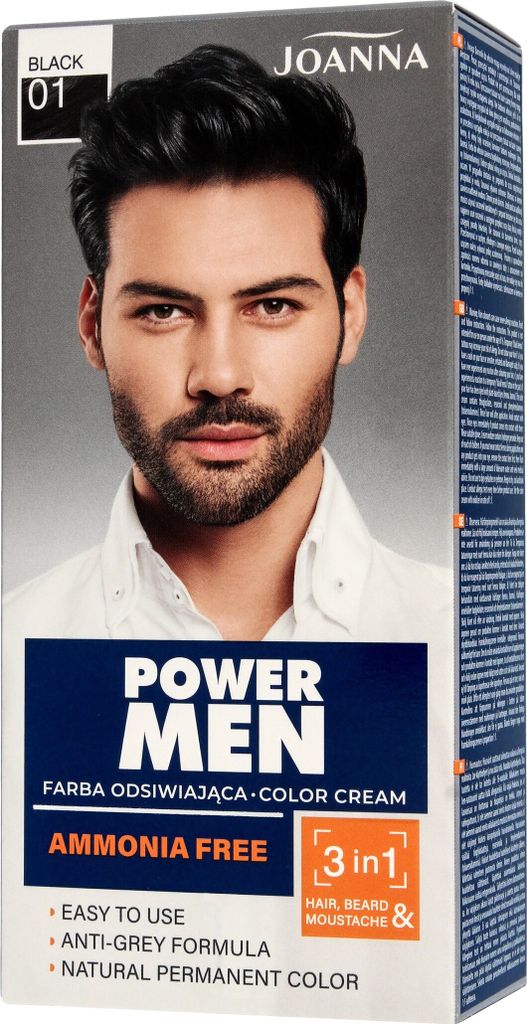 JOANNA Power Men Color Cream 3in1 Haar Bart Schnurrbart 01 Produktbild 