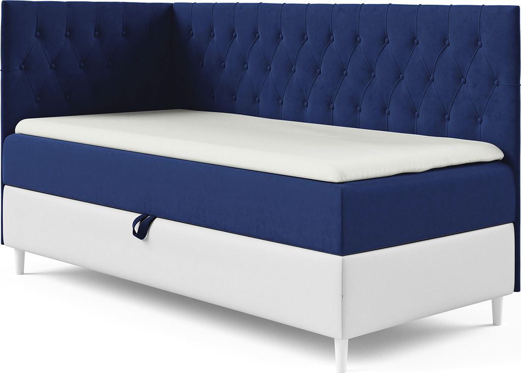 MEBLINI Kinderbett mit Bettkasten - Gepolstert Einzelbett mit Matratze - Polsterbett mit Stauraum - Bett mit Kopfteil - Stauraumbett - FILIPPO 3 - ...