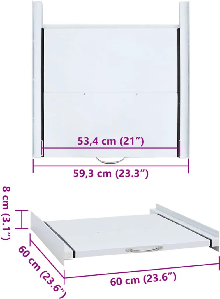 Kit de superposition lave-linge et sèche-linge avec tablette bois - 9