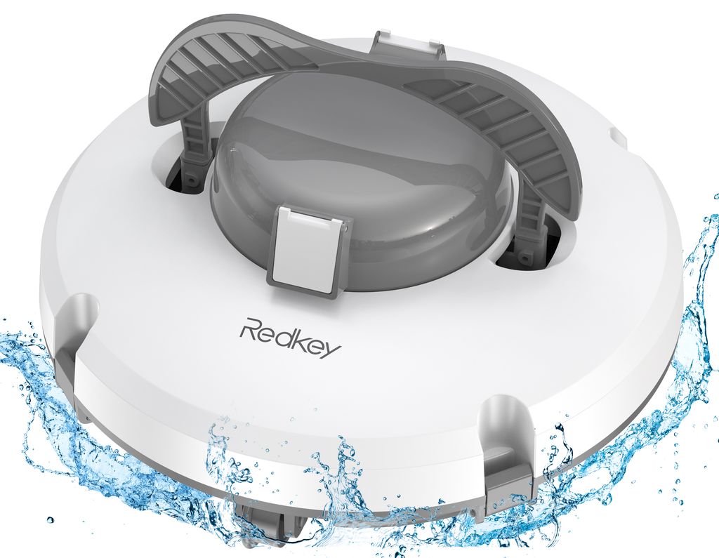 Redkey S100 Kabelloser Poolsauger für Bodenpool, automatischer Poolsauger hält 130 Minuten mit starker Saugkraft, 180μm für oberirdischen/flach...