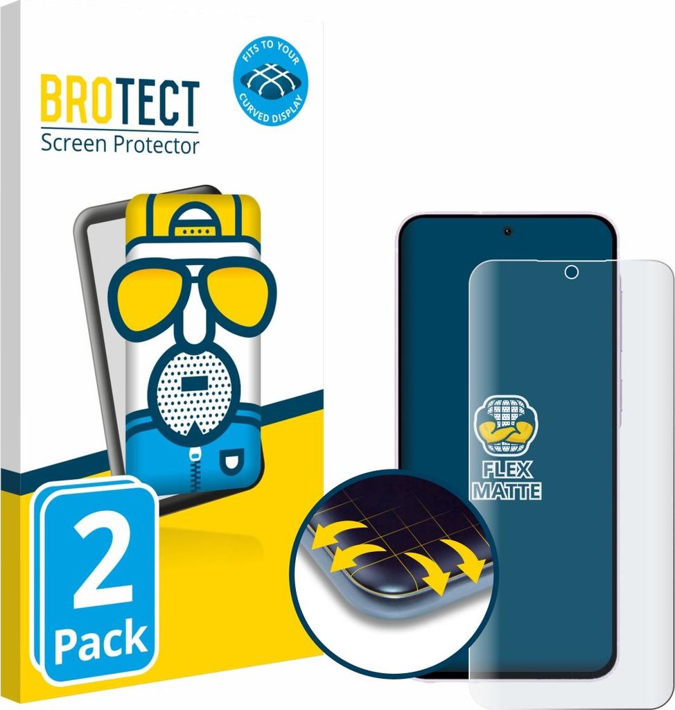 2x BROTECT Fullscreen Schutzfolie für Samsung Galaxy A56 5G (case-friendly) Displayschutz Folie Fullcover Matt Entspiegelungsfolie