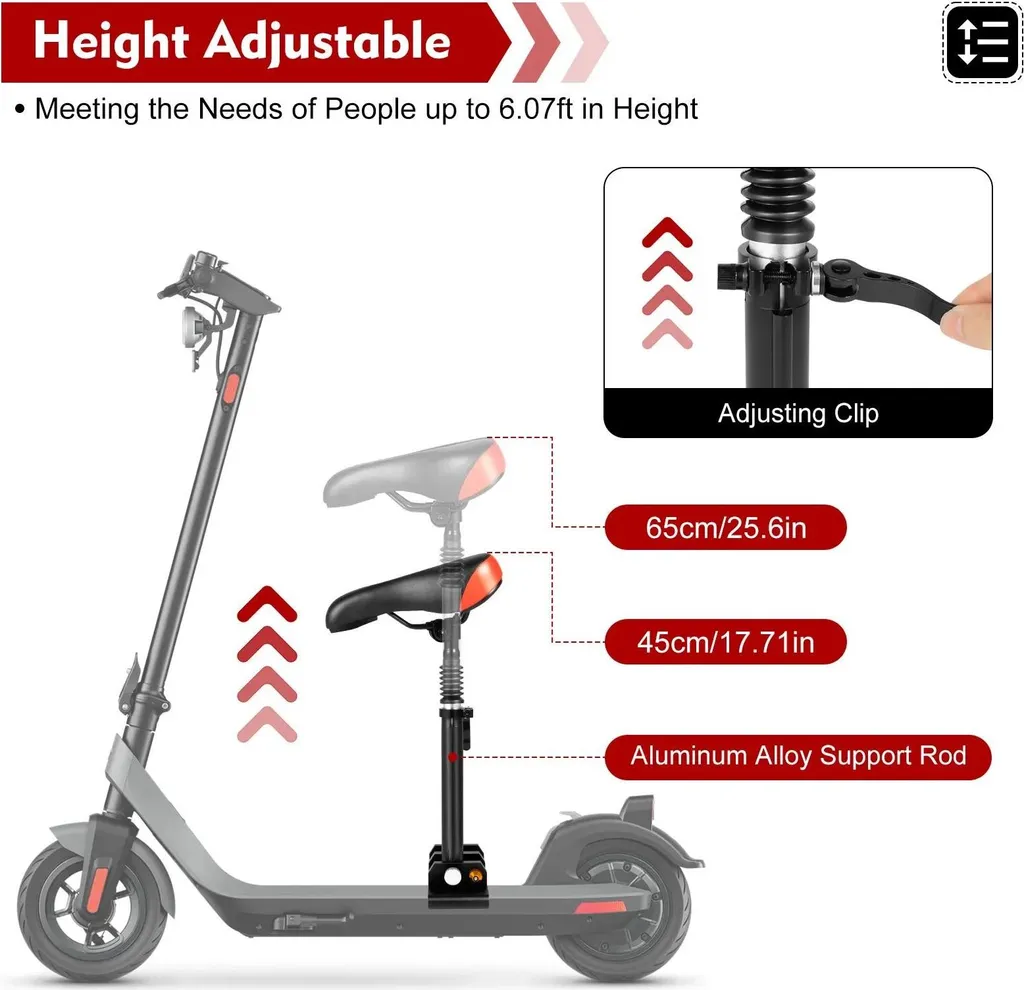 Selle de Trottinette Électrique en Aluminium et Polyuréthane - Kit Complet - 9