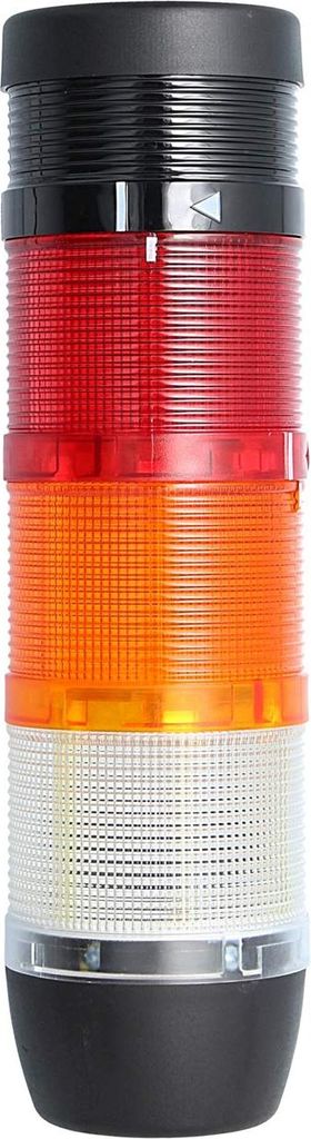 STEX24 Signalsäule weiß-gelb-rot, 70mm, 24V AC/DC, LED-Blinklicht mit Summer, SS70-B3/24 118 Lautstärke 90 db - 1 Stück