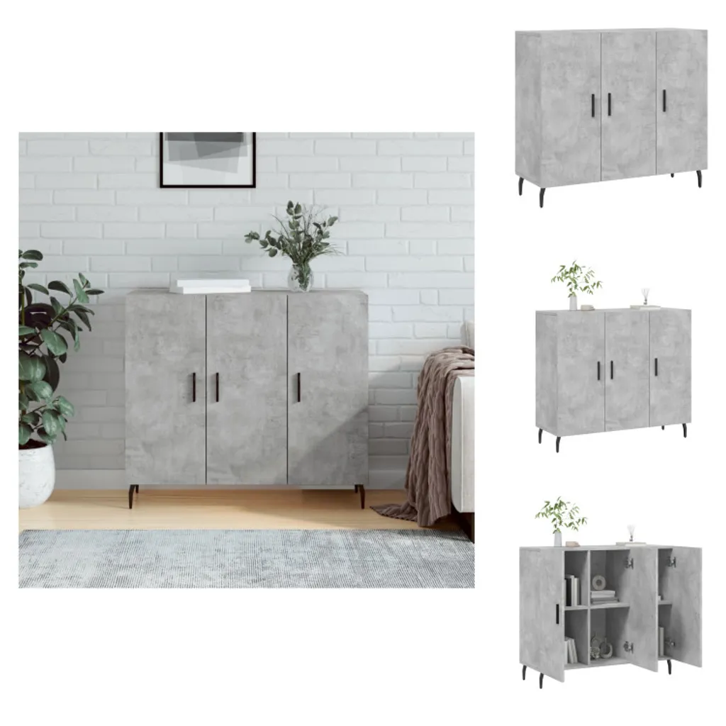 Credenza vidaXL 90x34x80 cm Legno Grigio Cemento | Mobile Multiuso