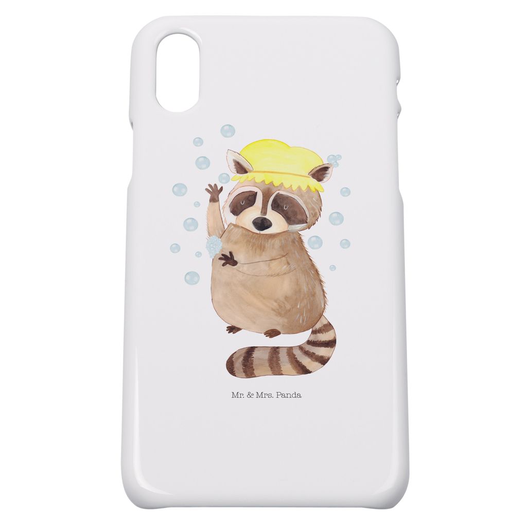 Mr. & Mrs. Panda Iphone 10 Handyhülle Waschbär - Weiß - Geschenk, Seifenblasen, Handycover, Fröhlich, Tagträumen, Waschen, X, Handy, Lustige S...