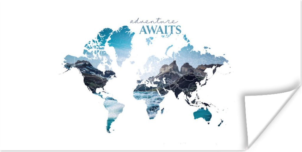 MuchoWow Poster Weltkarte - Sprichwörter - Natur 120x60 cm - Bild