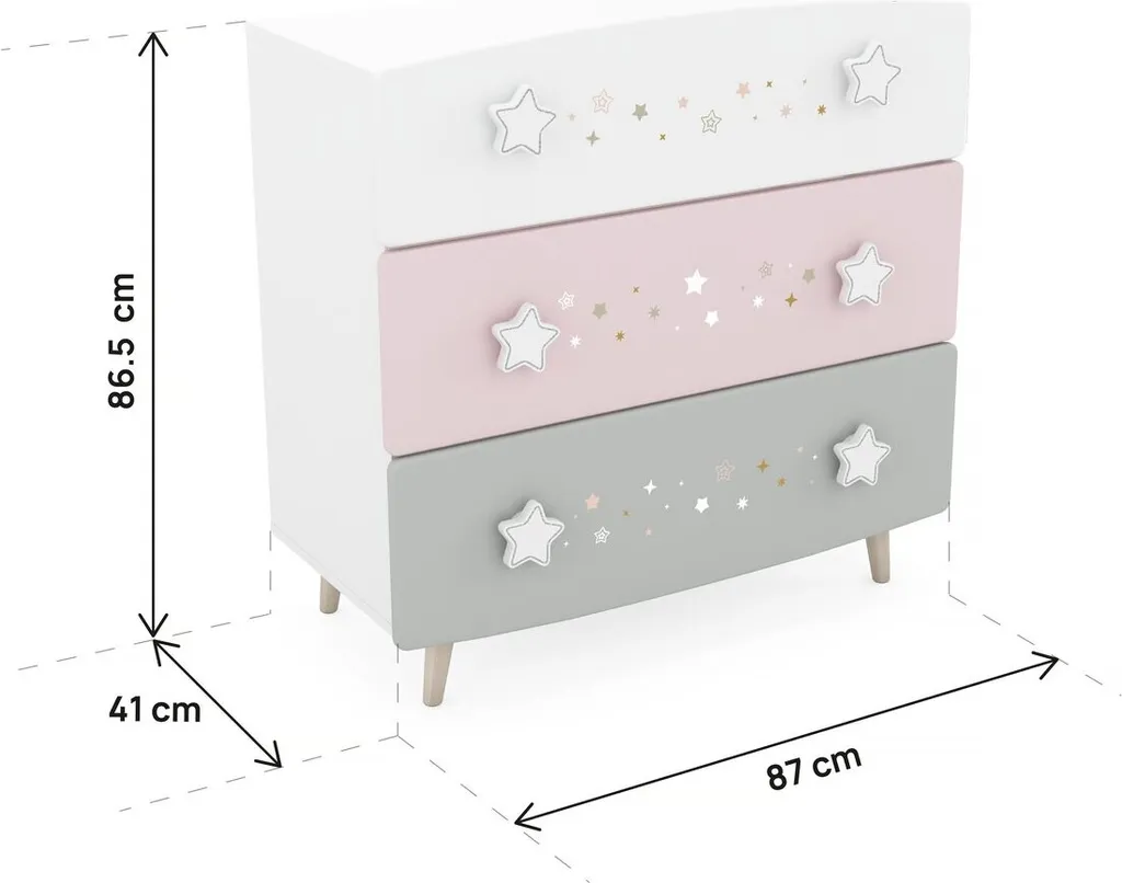 Commode Stellar style constellation avec finitions géométriques