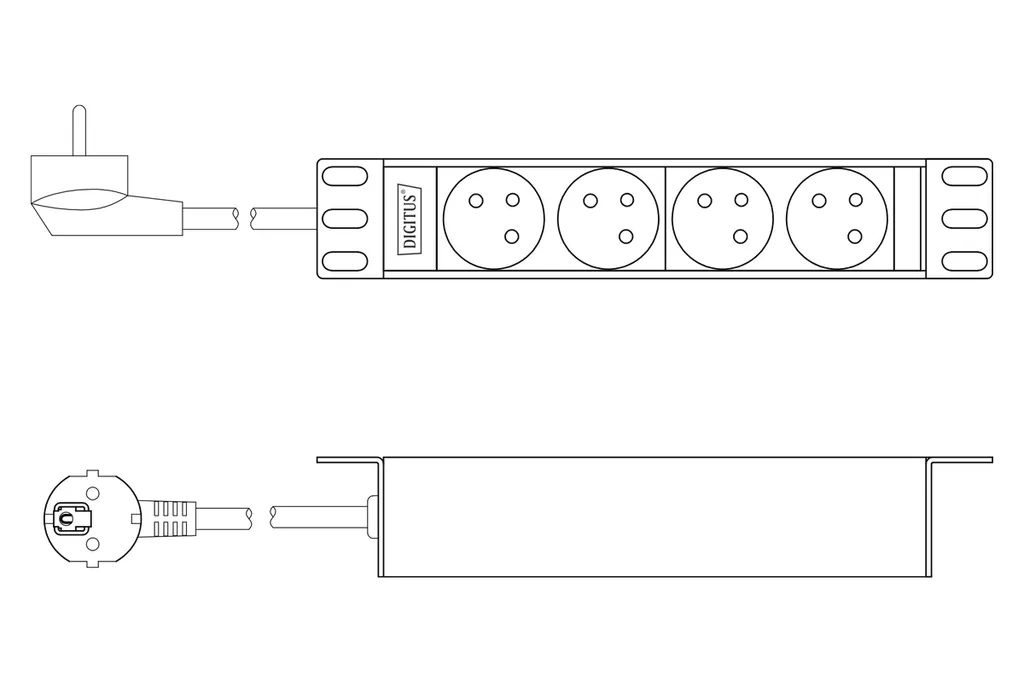 PDU Rack 10 Pollici DIGITUS DN-95418-FR 4 Prese 16A Alluminio