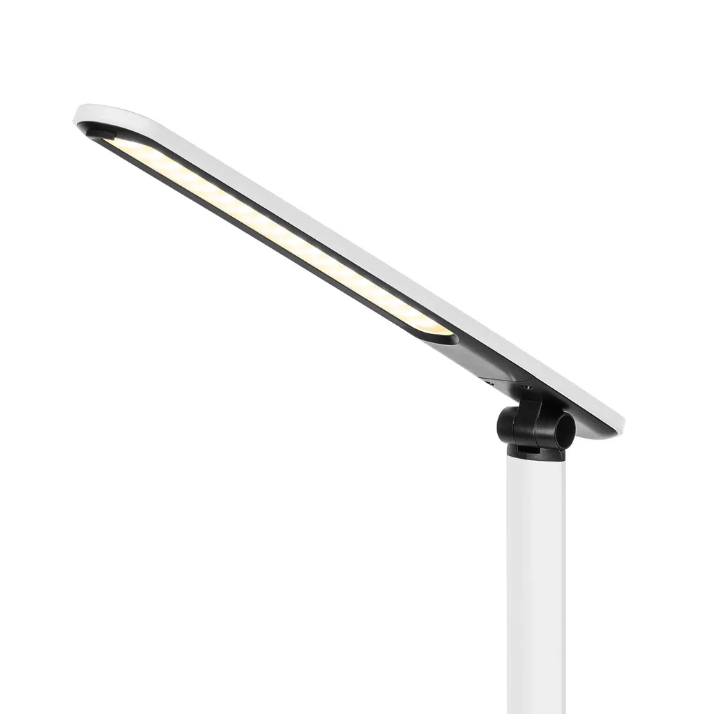 Lampe tactile 72 LED Rebel KOM1019 horloge LCD et bras articulé blanc