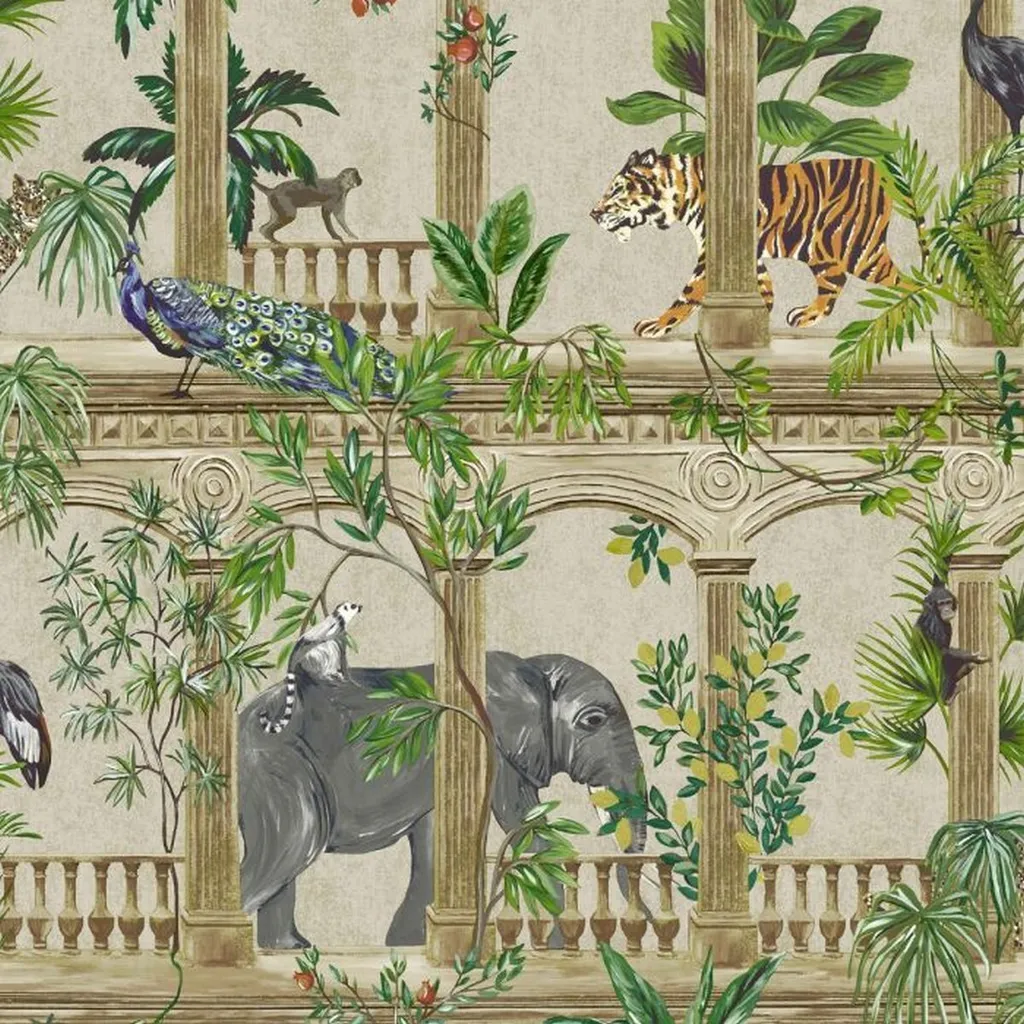 Rénover un mur terne papier peint Petra AG1247 beige motif floral 10m