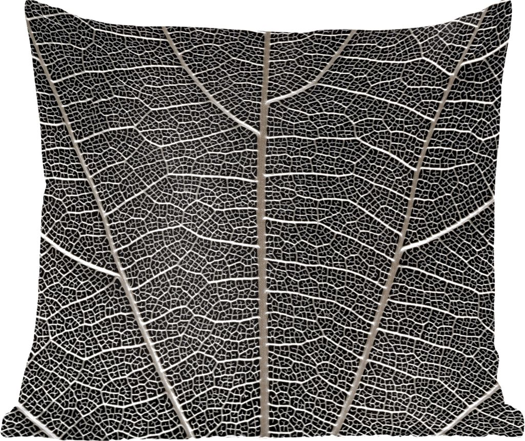 MuchoWow Zierkissen Sofakissen Wohnzimmer Dekokissen 50x50 cm Weißes Skelett eines großen Blattes - Komfort - Sofakissen