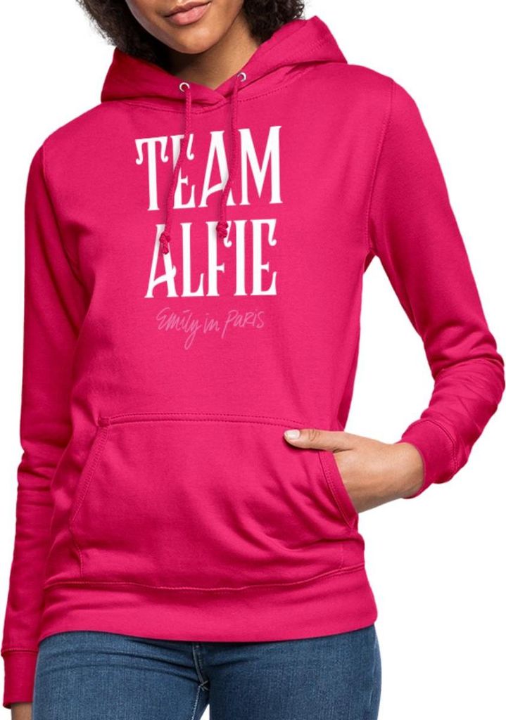 Spreadshirt Emily In Paris Team Alfie Damen Hoodie, XL, dunkles Pink