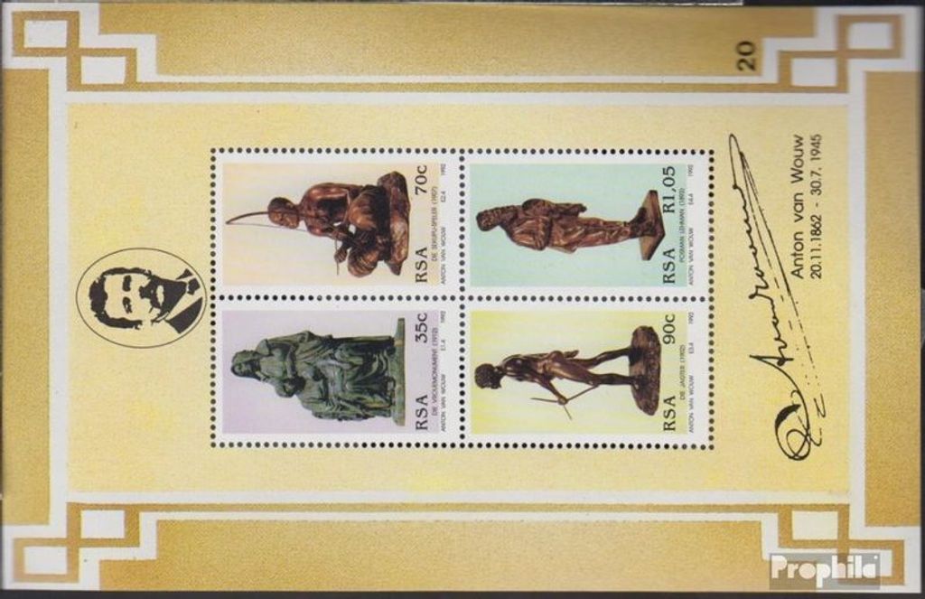 Briefmarken Südafrika 1992 Mi Block30 (kompl.Ausg.) FDC Anton van Wouw