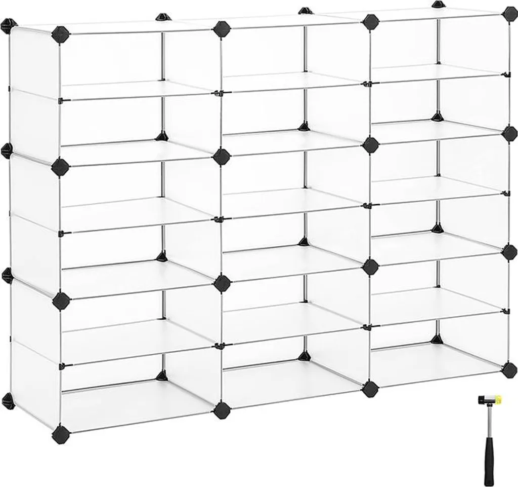 Rangement dressing modulable 18 compartiments DIY blanc - Idéal chambre