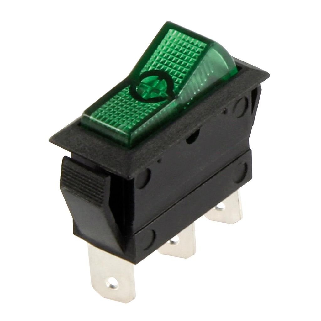 Kfz-Schalter McPower, 3-polig, 12V-250V/20A, grün, Produktbild 
