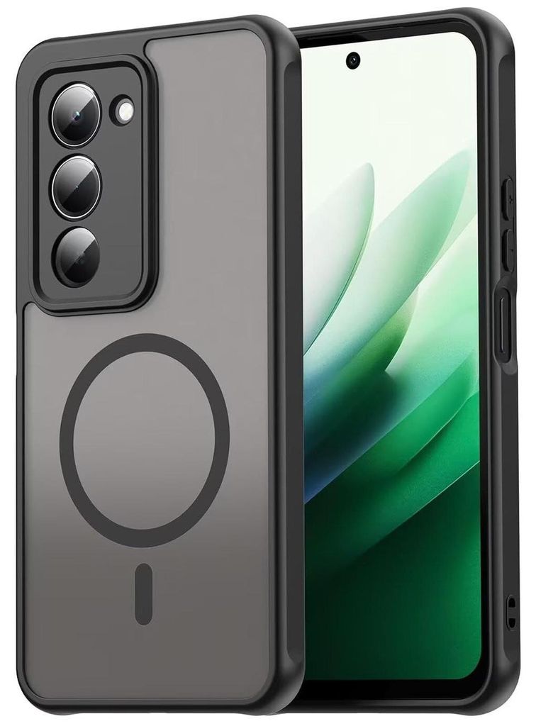 Magnet-Case für Xiaomi Redmi 15 4G/5G Hülle Magsafe Schutzhülle Stoßfest TPU-Rahmen starker Magnetring, Schwarz