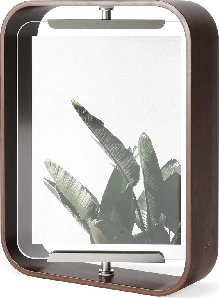 Cadre Photo Design pour Bureau et Salon Duo Verre et Bois de Noyer