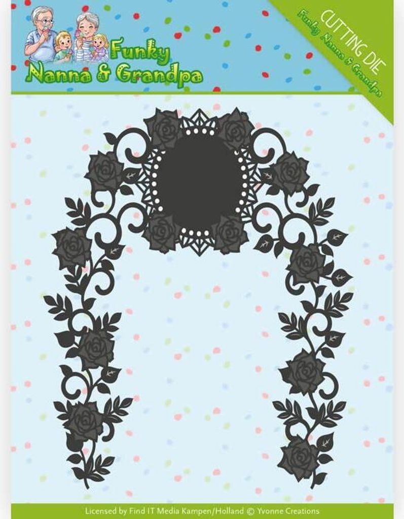 Stanzschablone - Yvonne Creations - Funky Nanna's - Rosen Rahmen