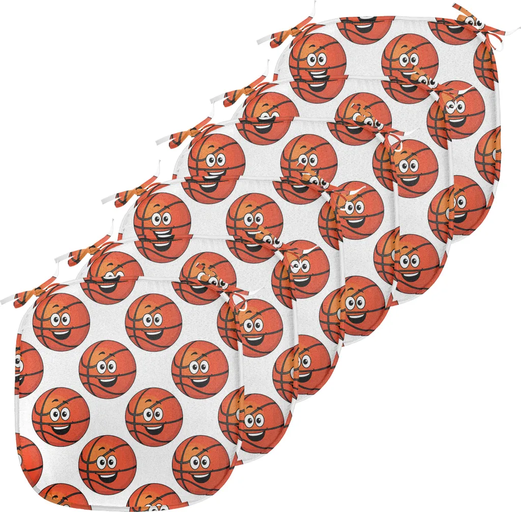Coussin de Siège Basket Orange Imperméable avec Attaches - 6 Pcs