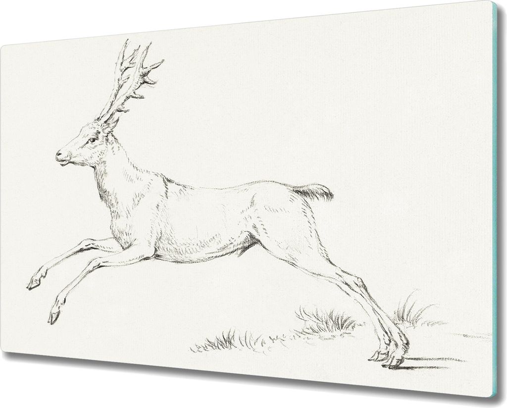 Coloray Herdabdeckplatte 80x52 cm Schneidebrett Kochplattenabdeckung Küchenbrett Hackbrett - Tier Hirsch