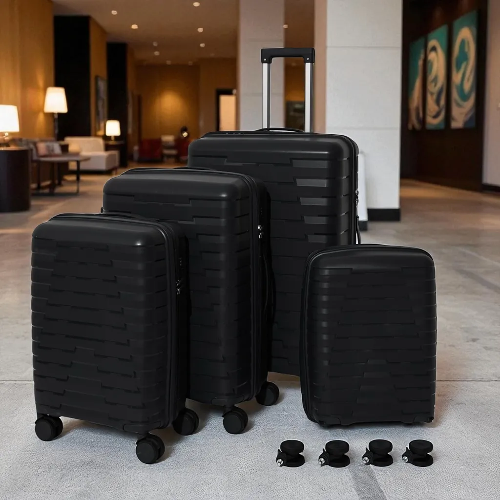 Set de 4 Valises Naples : Ensemble Bagages Rigides ABS avec Roulettes