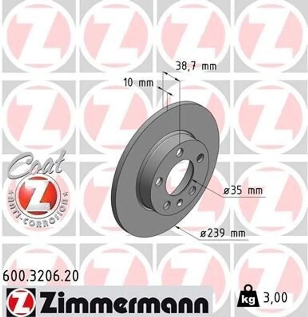 Disque de frein haute résistance 600.3206.20 pour Golf III et Passat 35I