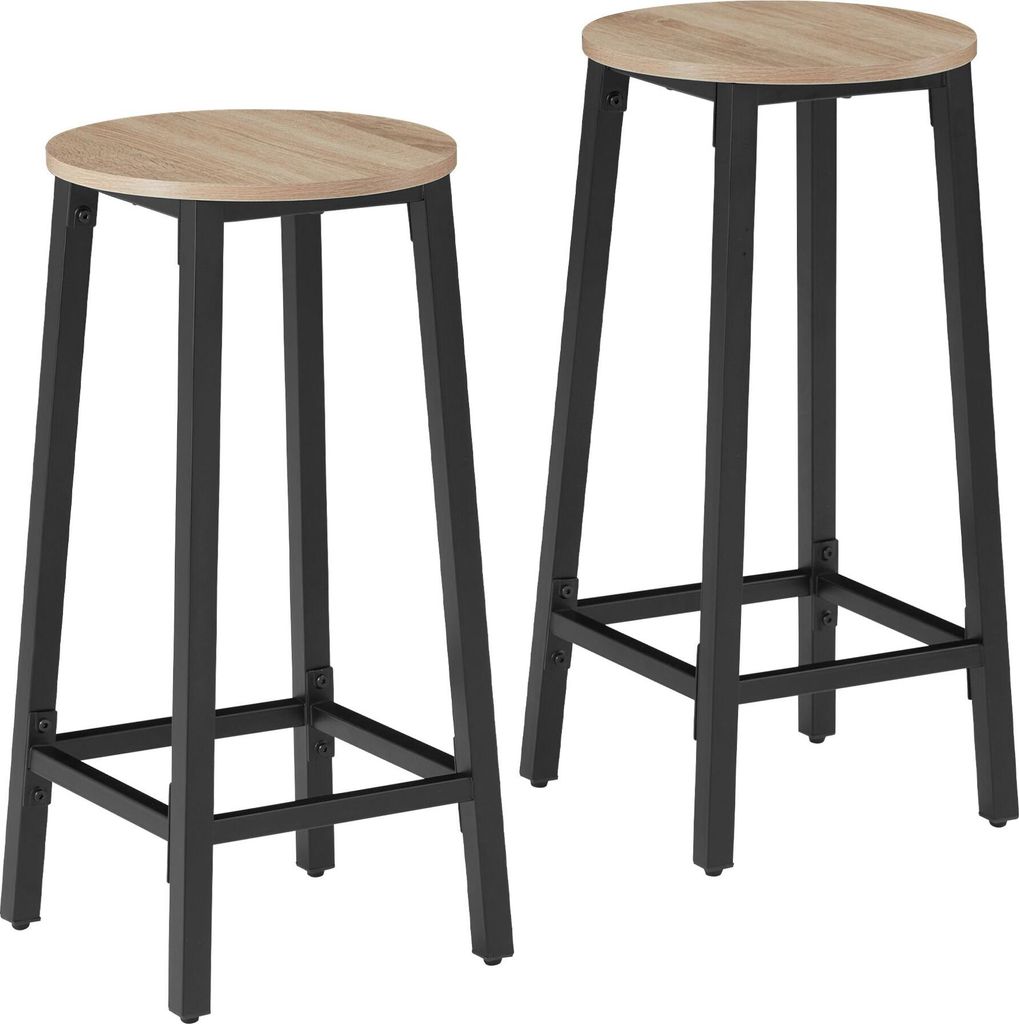 Tabourets de bar Corby - Bois clair industriel, Chêne Image du produit 