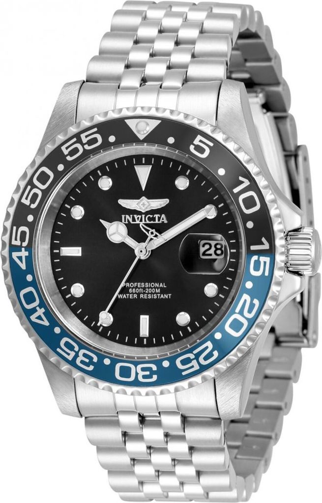 Invicta Pro Diver 34104 Herren uhr - Wasserdicht - Analog - Quarzuhrwerk - Edelstahl mit schwarzen zifferblat - 40mm