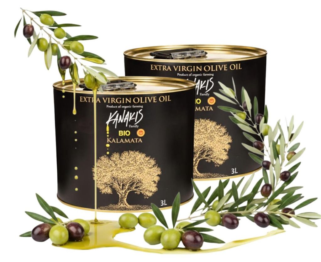Kanakis | Olivenöle 2x3 L - Kaltgepresst - Aus Griechenland - Natives Olivenöl Extra - EVB - Hoher Polyphenolgehalt - ohne Bitterkeit