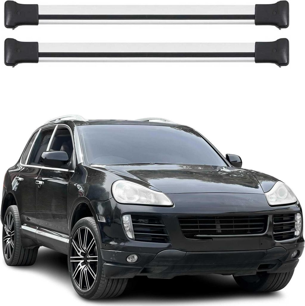 Dachträger Grundtäger für Porsche Cayenne 2002-2010 75kg Aluminium Silber 2 tlg