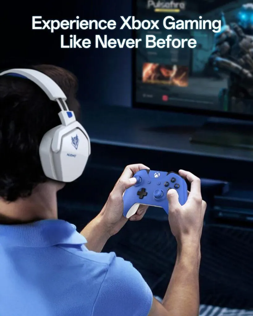 NUBWO G06 - Cuffie da gioco con microfono per PS5, PS4, PC, mobile: 2,4 GHz wireless + Bluetooth, batteria da 100 ore, driver da 50 mm, blu NUBWO G06 - Cuffie da gioco con microfono per PS5, PS4, PC, mobile: 2,4 GHz wireless + Bluetooth, batteria da 100 ore, driver da 50 mm, blu