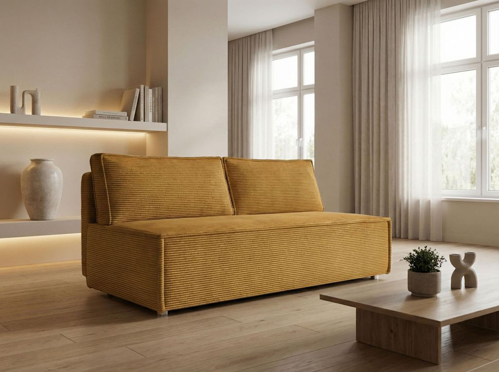 Schlafsofa mit Bettkasten – 3 Sitzer Sofa Couch mit Produktbild 
