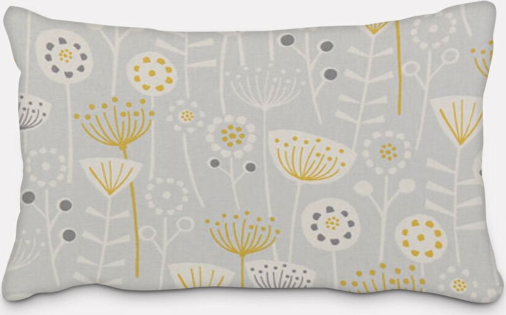SCHÖNER LEBEN. Kissenhülle Fryett`s Halbpanama Blumen abstrakt grau Größe 30x50cm (HxB) 30x50cm (HxB) Größe