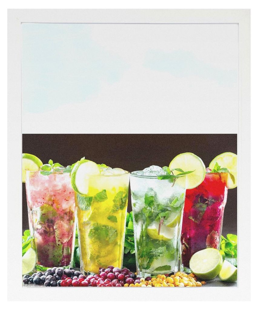 Fensterfolie Sichtschutz, Milchglasfolie mit Motiv Bunte Cocktails 80x57cm