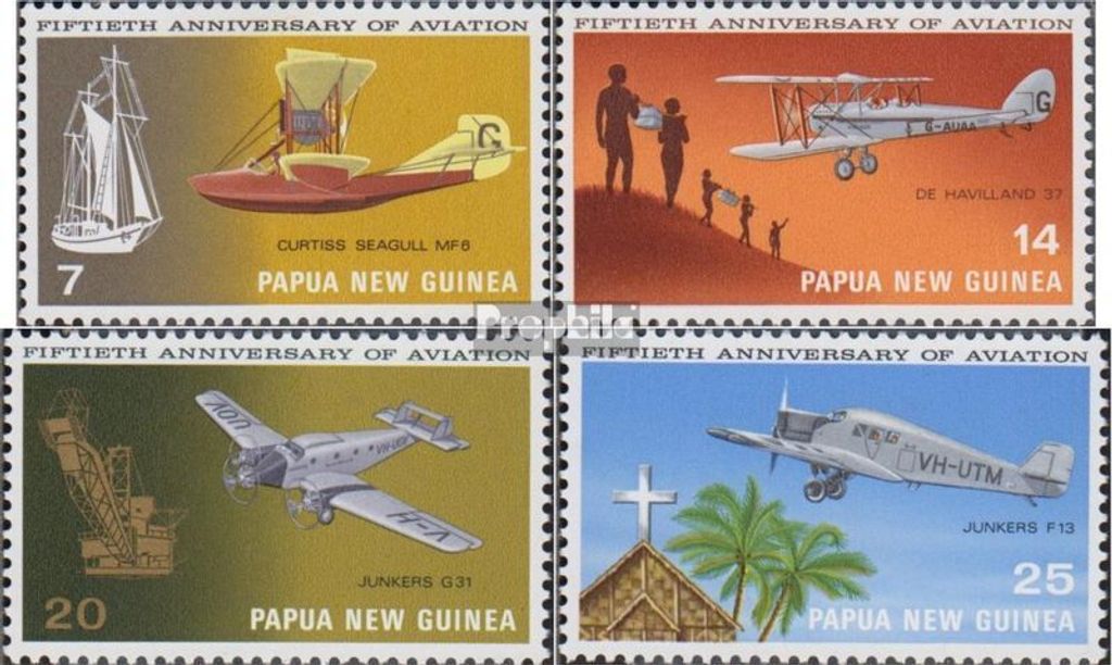 Briefmarken Papua-Neuguinea 1972 Mi 223-226 (kompl.Ausg.) postfrisch Luftfahrt