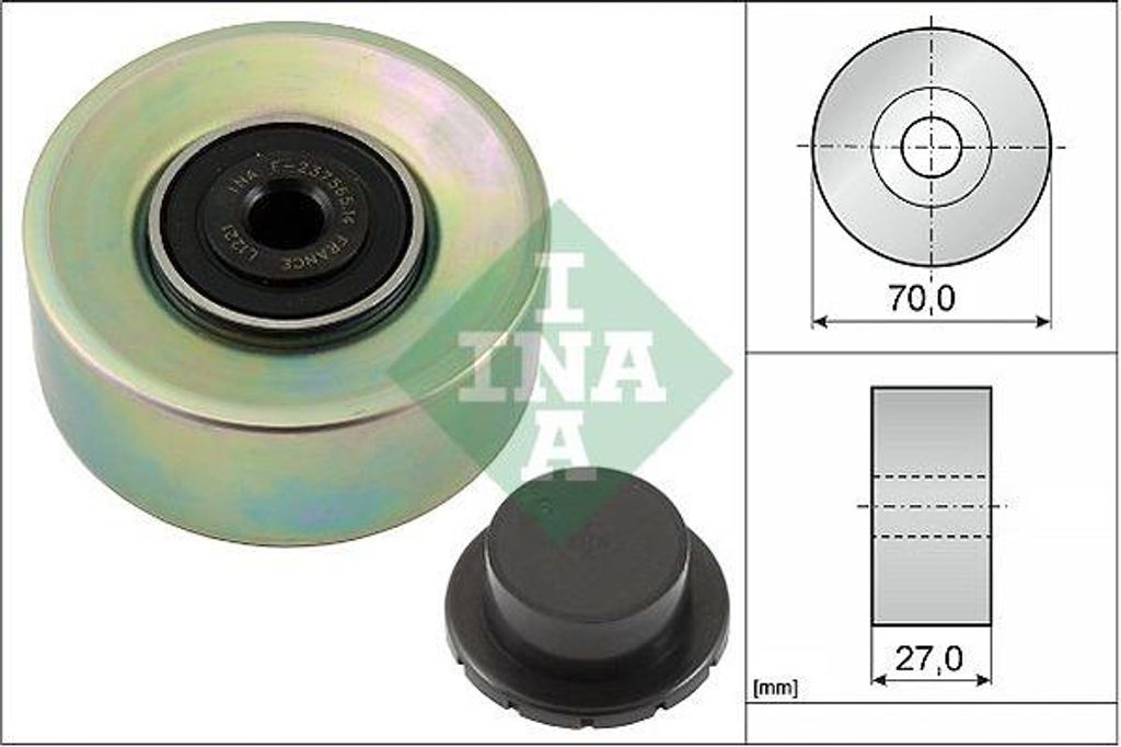 INA 532 0579 10 Umlenk-/Führungsrolle, Keilrippenriemen OE 252863C100 kompatibel mit Equus, Genesis, Grandeur, iX55, Sonata, Opirus, Sorento