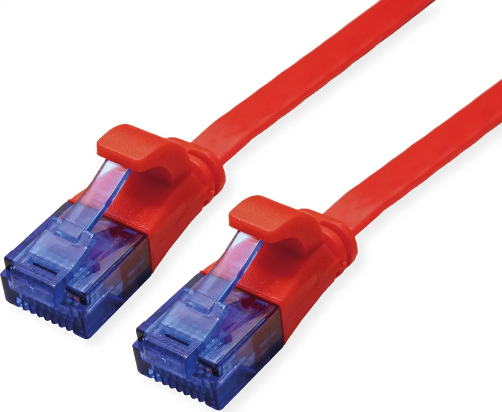 Cavo Ethernet Gaming Cat.6A Rosso 0.5m | 10Gbps Piatto per Switch/PS5