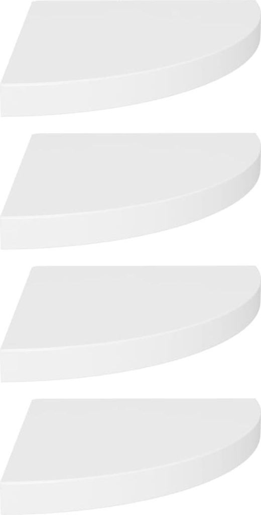 vidaXL Eck-Schweberegale 4 Stk. Weiß 35x35x3,8 cm MDF Produktbild 