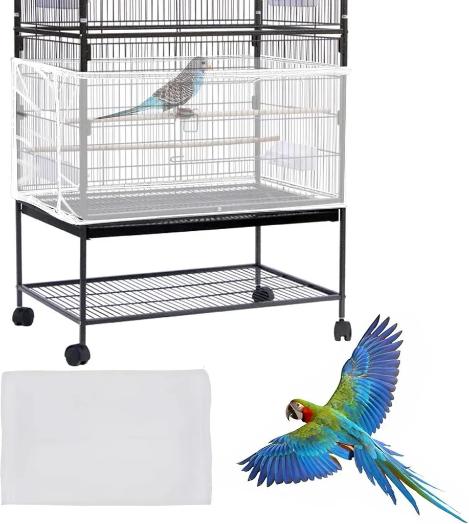 Jupe de Cage à Oiseaux avec Cordon de Serrage - Protection Anti-Projections