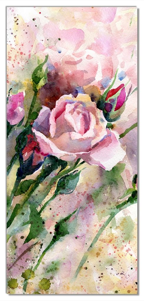 Wallario selbstklebende Türtapete 93 x 205 cm mit Schutzlaminat - Abstraktes Blumenbuket