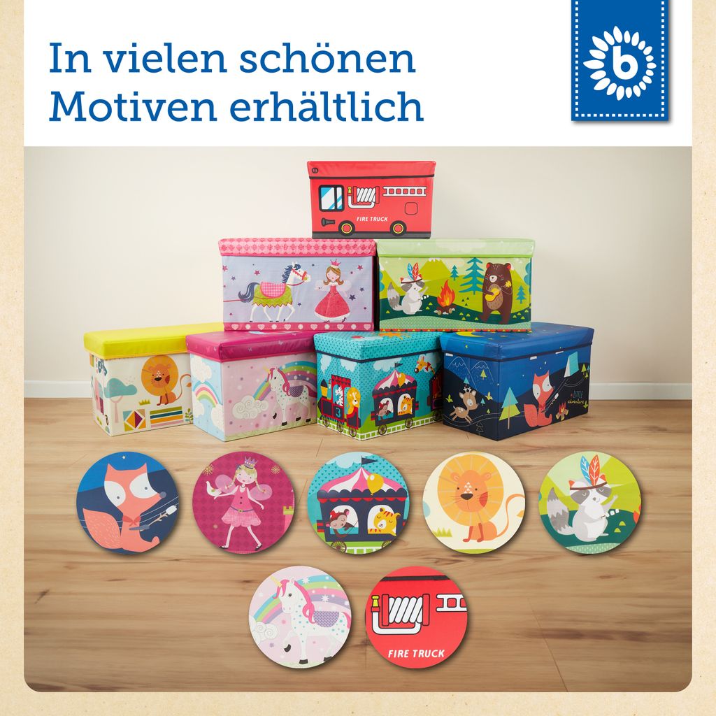 Bieco Aufbewahrungsbox mit Deckel Kinder Einhorn 60l Produktbild 5