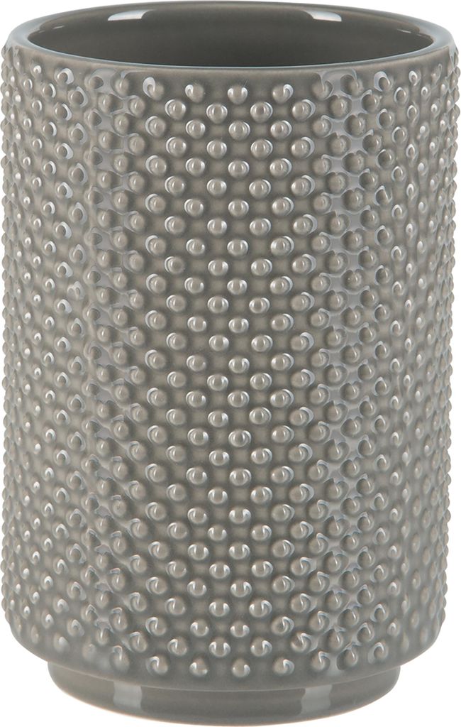 Spirella Zahnputzbecher Zahnbürstenhalter "Mero" 8x8x11,5 cm Steinoptik - Taupe