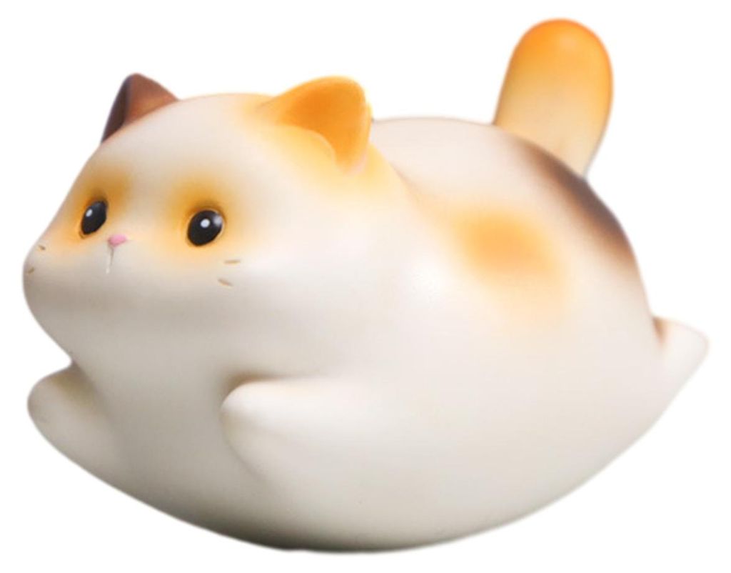 Schaukelnde Cartoon-Katzenfigur, niedliche kleine Katzenstatue aus Kunstharz für die Dekoration von Zuhause, Büro und Schreibtisch, Geschenk für...