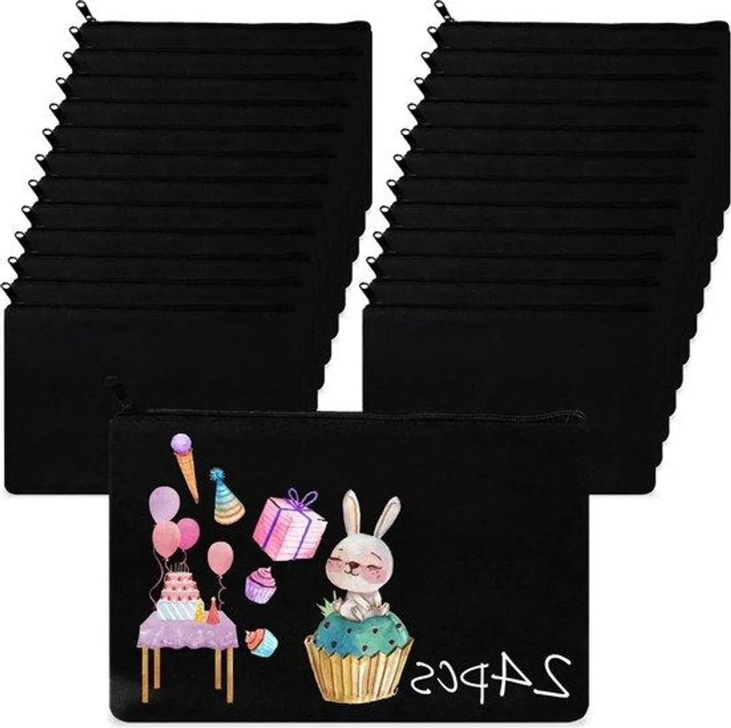 Ne Perdez Plus vos Objets : 24 Pochettes de Voyage en Tissu Noir 13x21