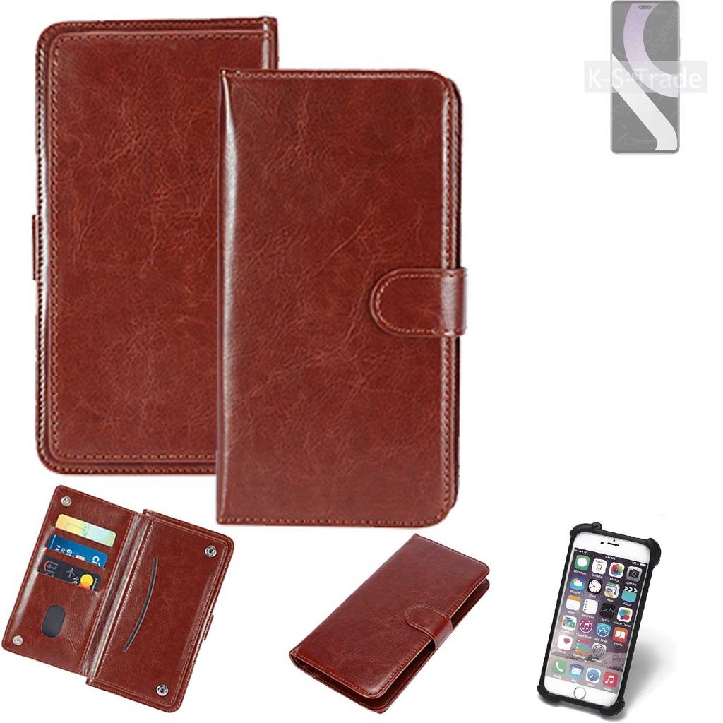 K-S-Trade 360° Hülle kompatibel mit Xiaomi Civi 2 braun Kunstleder Case BookCase WalletCase Kunstlederederhülle Handyhülle, Rundumschutz Bumper