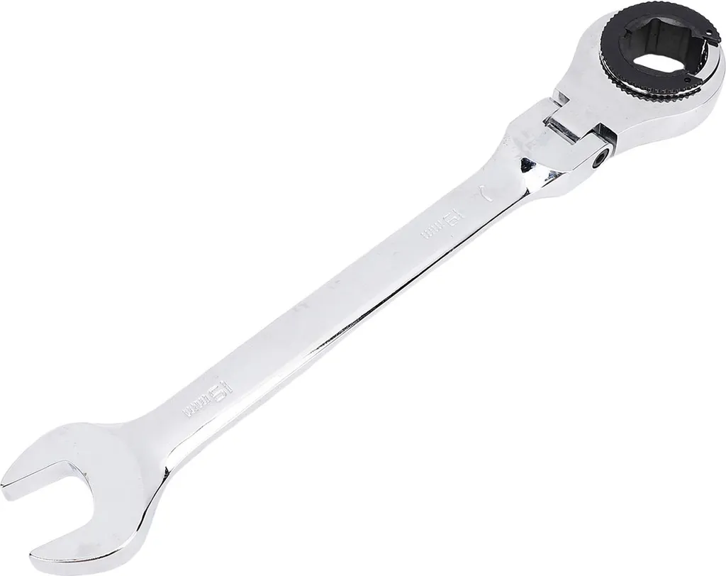 Clé 19mm pour écrous de tuyaux difficiles tête flexible 72 dents