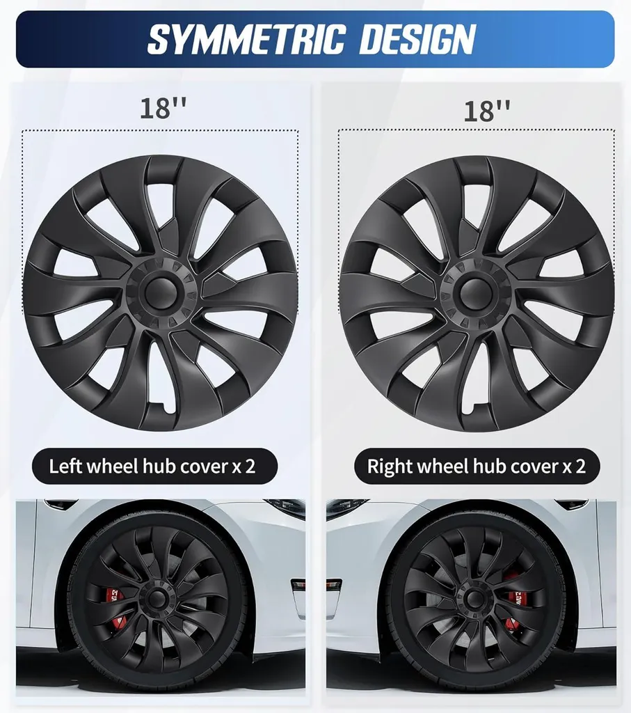 Enjoliveurs pour Tesla Modèle 3 Noir Mat, Réparez vos Jantes Rayées