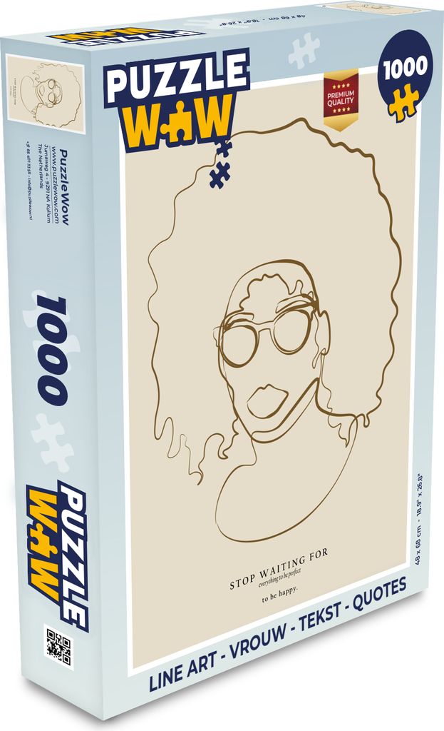 MuchoWow Puzzle 1000 Teile Linienkunst - Frau - Text - Zitate - Spielzeug - Alt und Jung - Spiele - Puzzeln