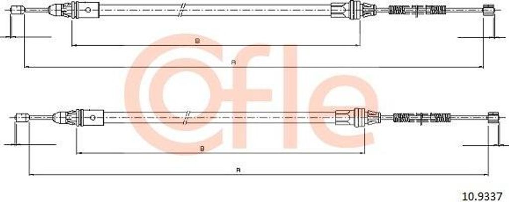 COFLE 10.9337 Seilzug, Handbremse OE A4514200385 kompatibel mit Fortwo